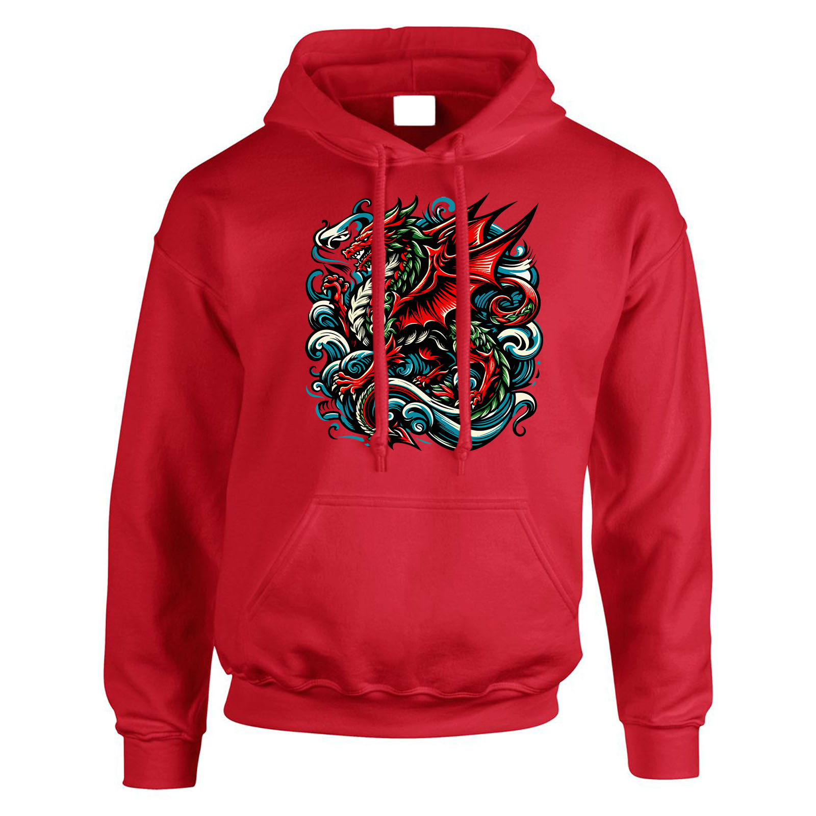 St Davids Day Mens Hoody Flying Welsh Red Dragon Wales Womens Gift Jumper - Picture 15 of 18